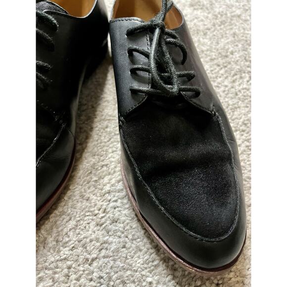Madewell Alex Black Leather & Suede Lace-Up Oxfords Sz 7.5 - Picture 2 of 8